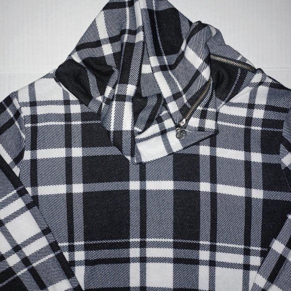 ADRIENNE VITTADINI WOMEN'S PLAID LONG SLEEVE COWL NECK TOP - Picture 6 of 13